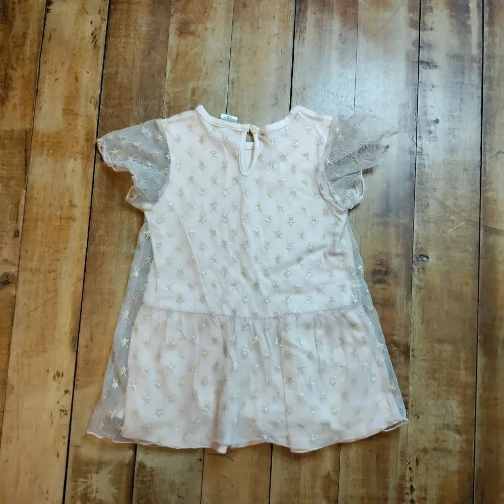 Gap shirt 2T blush tulle gold tunic shirt summer lightweight dress glitter